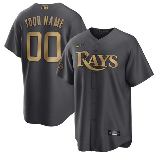Men's Tampa Bay Rays Active Player Custom 2022 All-Star Charcoal Cool Base Stitched Baseball Jersey